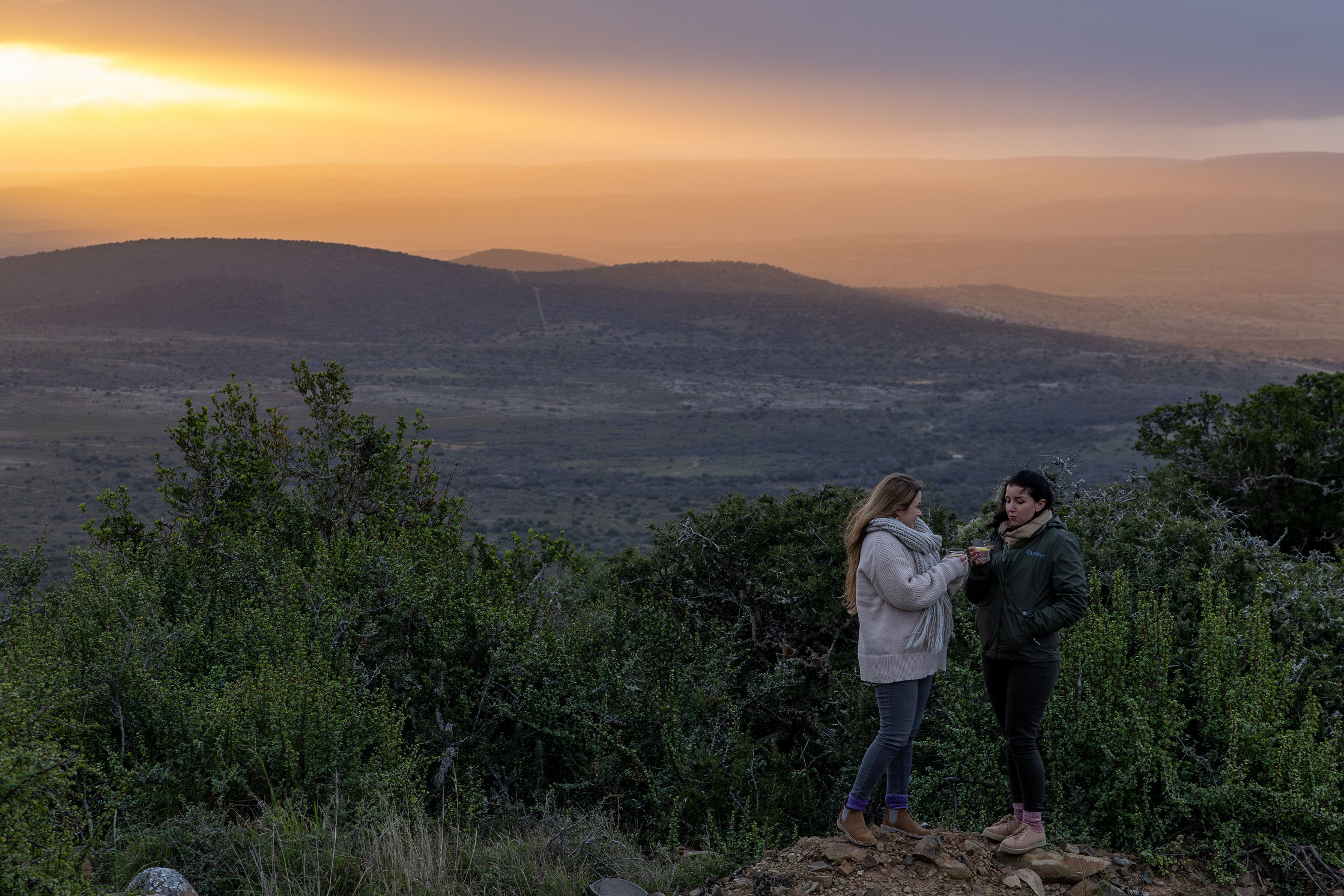 Sundowners on safari at Kwandwe Private Game Reserve