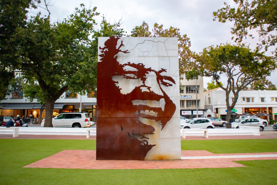 Local artist, Strijdom van der Merwe, crafted this exquite statue in front of the Stellenbosch town hall