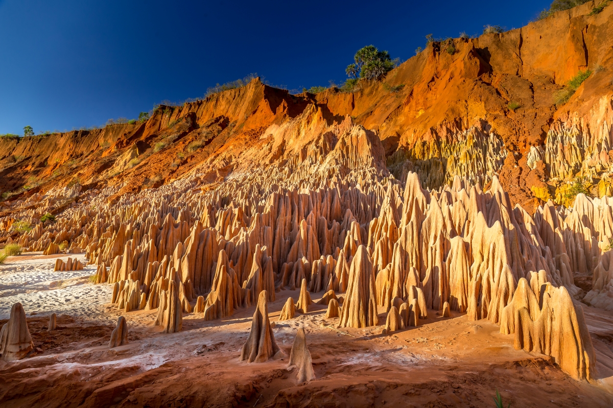 A beautiful natural phenomenon of red stone sculptures