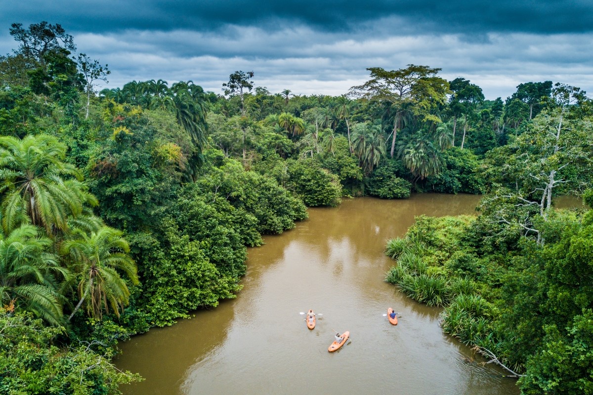 Kayaking along the Congo River