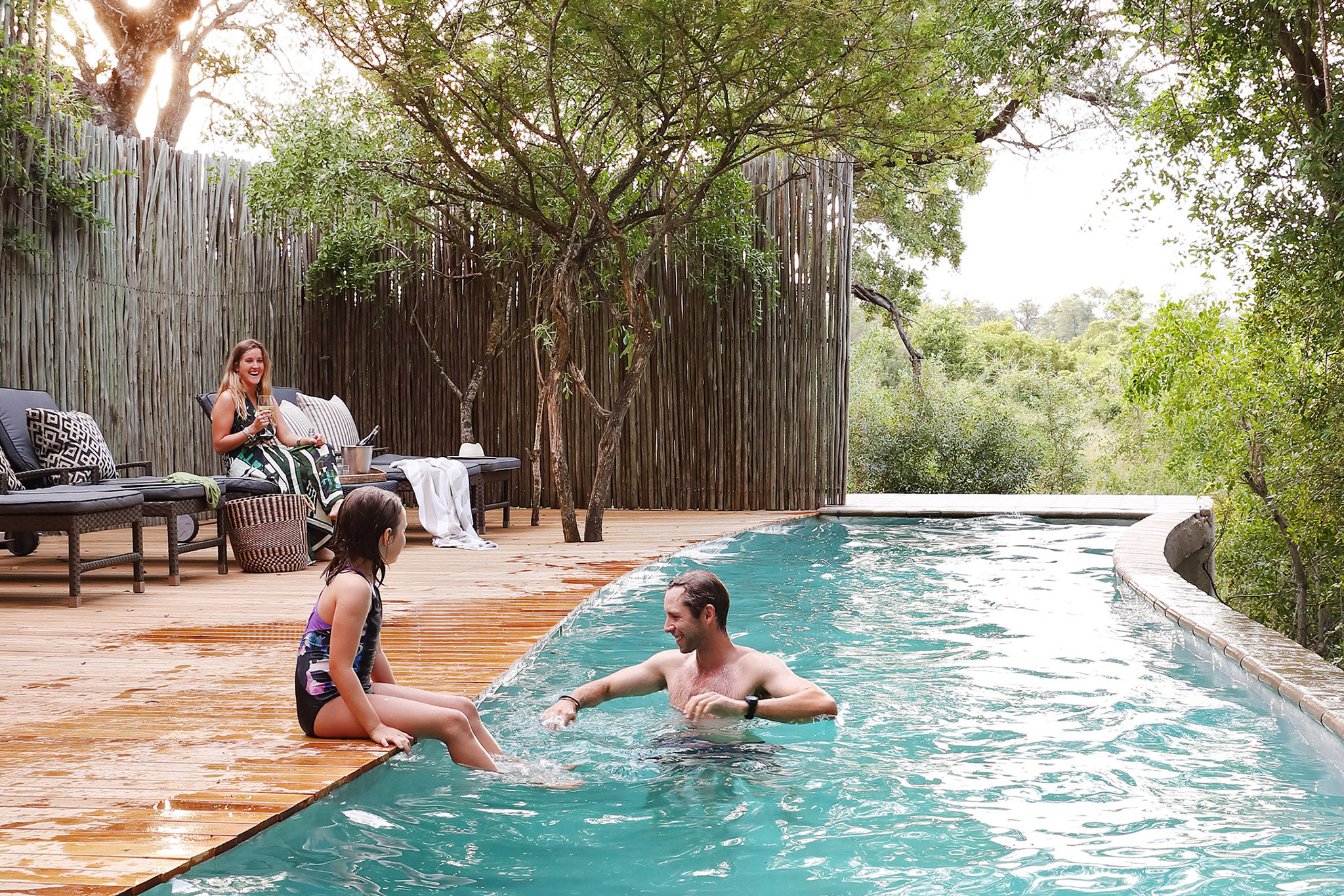 Take a dip in the swimming pool at Londolozi