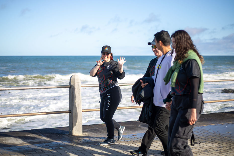 Our Rhino Africa Crash walking on the Sea Point Promenade on World Rhino Day 2023