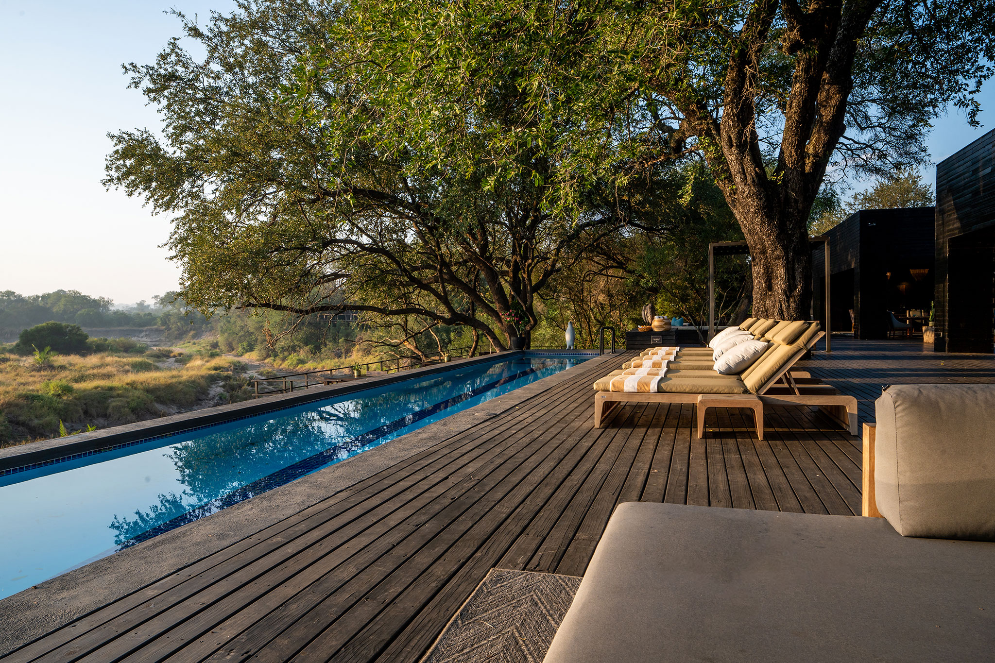 Swim laps in the beautiful pool on the Jackalberry main deck