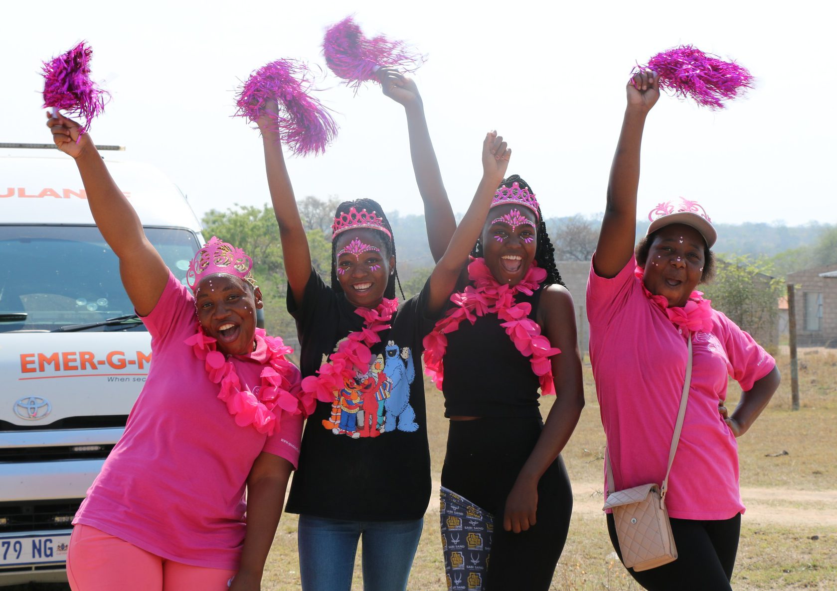 Community member cheerleaders