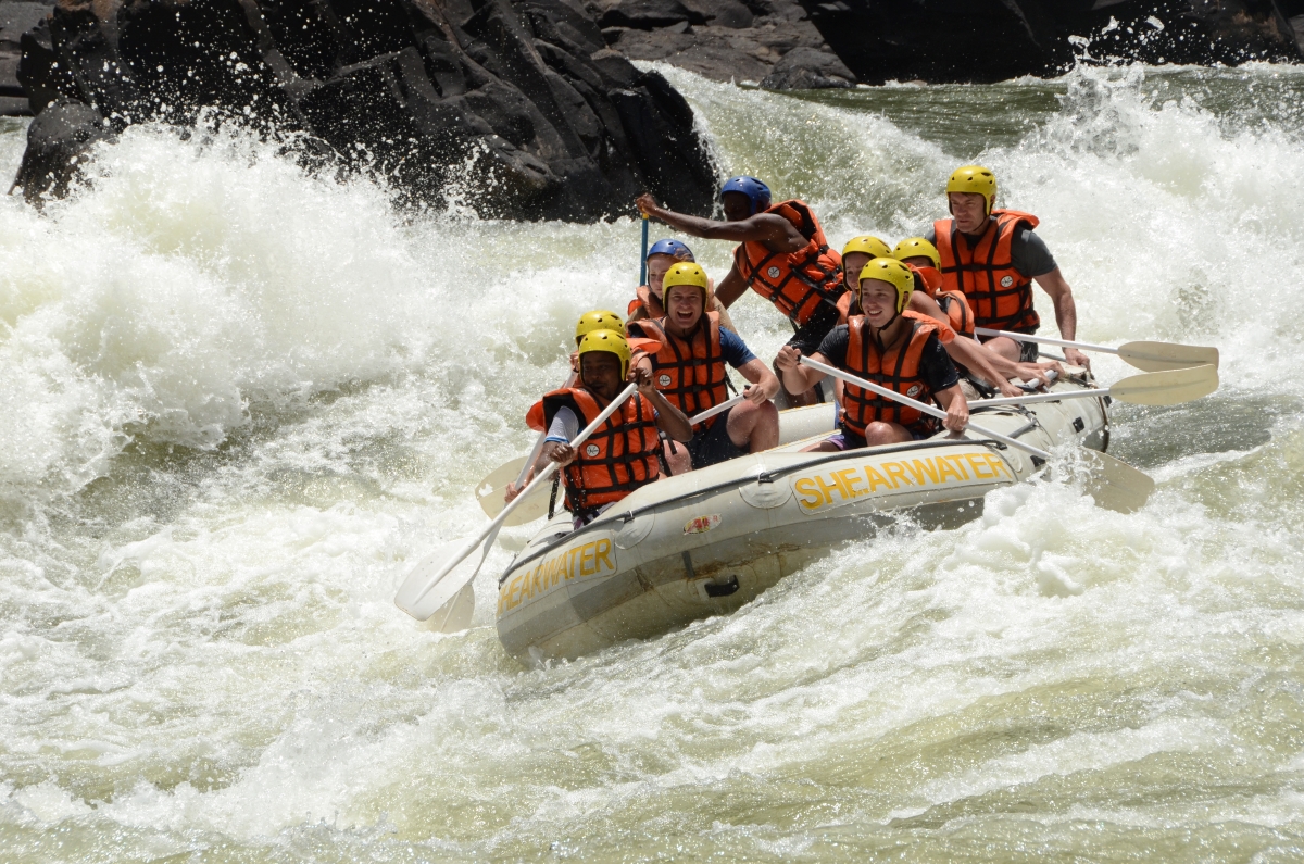 White water rafting in the Zambezi River