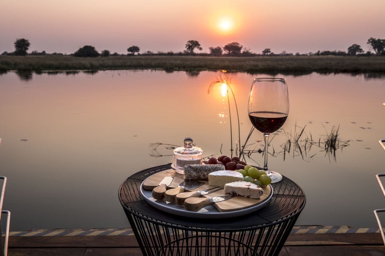 Sunset views from a houseboat in the Caprivi Strip