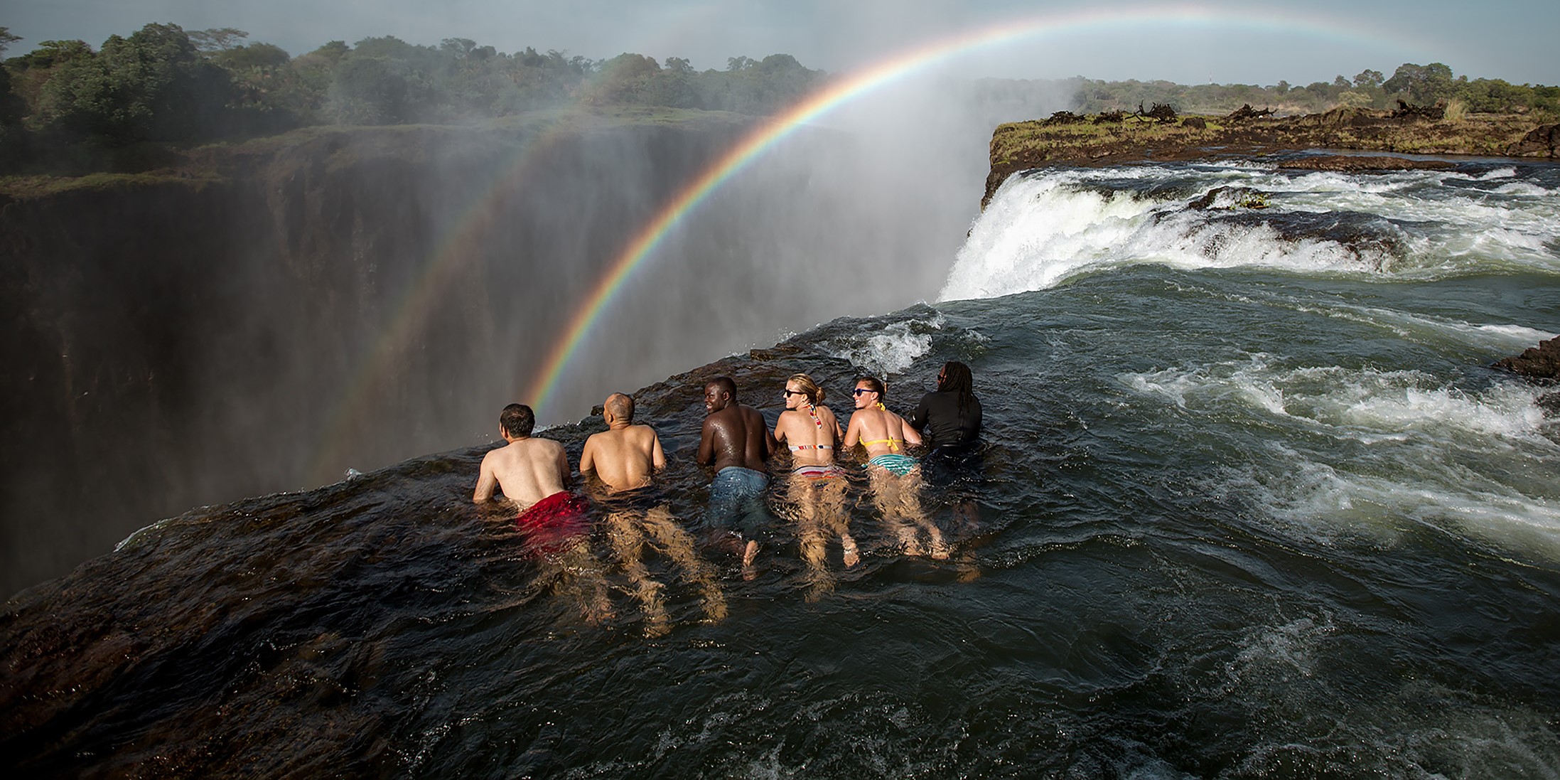 A group on the edge of Devil's Pool