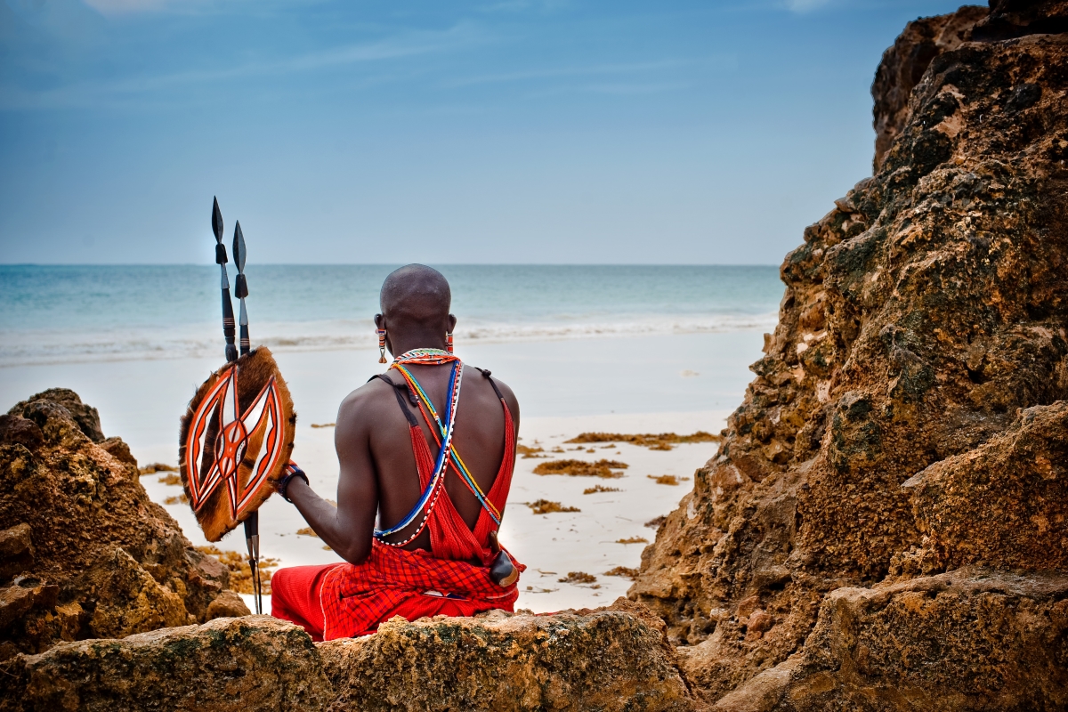 portrait of a Maasai warrior