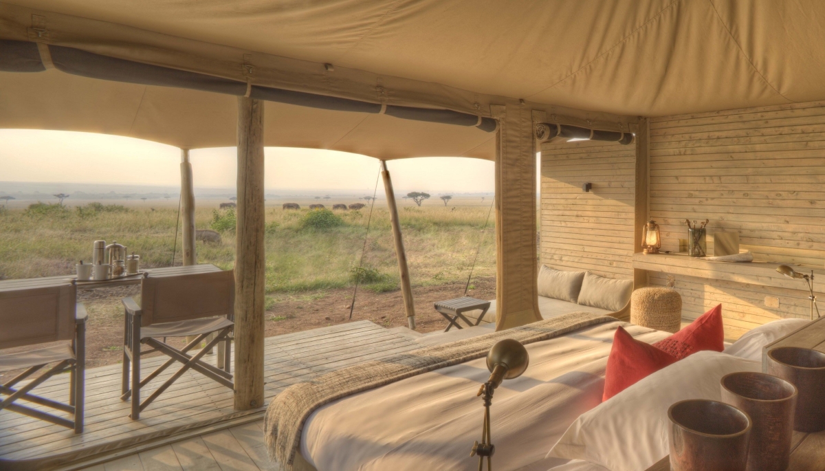 View from one of the luxury tented suites at Kichwa