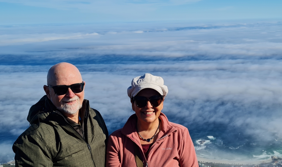 Brian and Maggie on top of Table Mountain in Cape Town